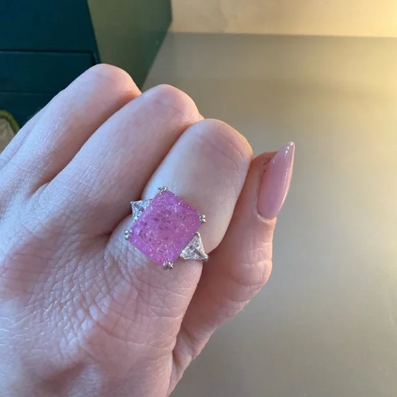 BP Bomb Party OG Ring Size 8 Pink Ice Rhodium Light Up The Night - Picture 2 of 4